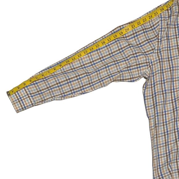 Men's PETER MILLAR Size L Plaid Button Down Checked Shirt 100% Cotton Multicolor - Picture 6 of 7